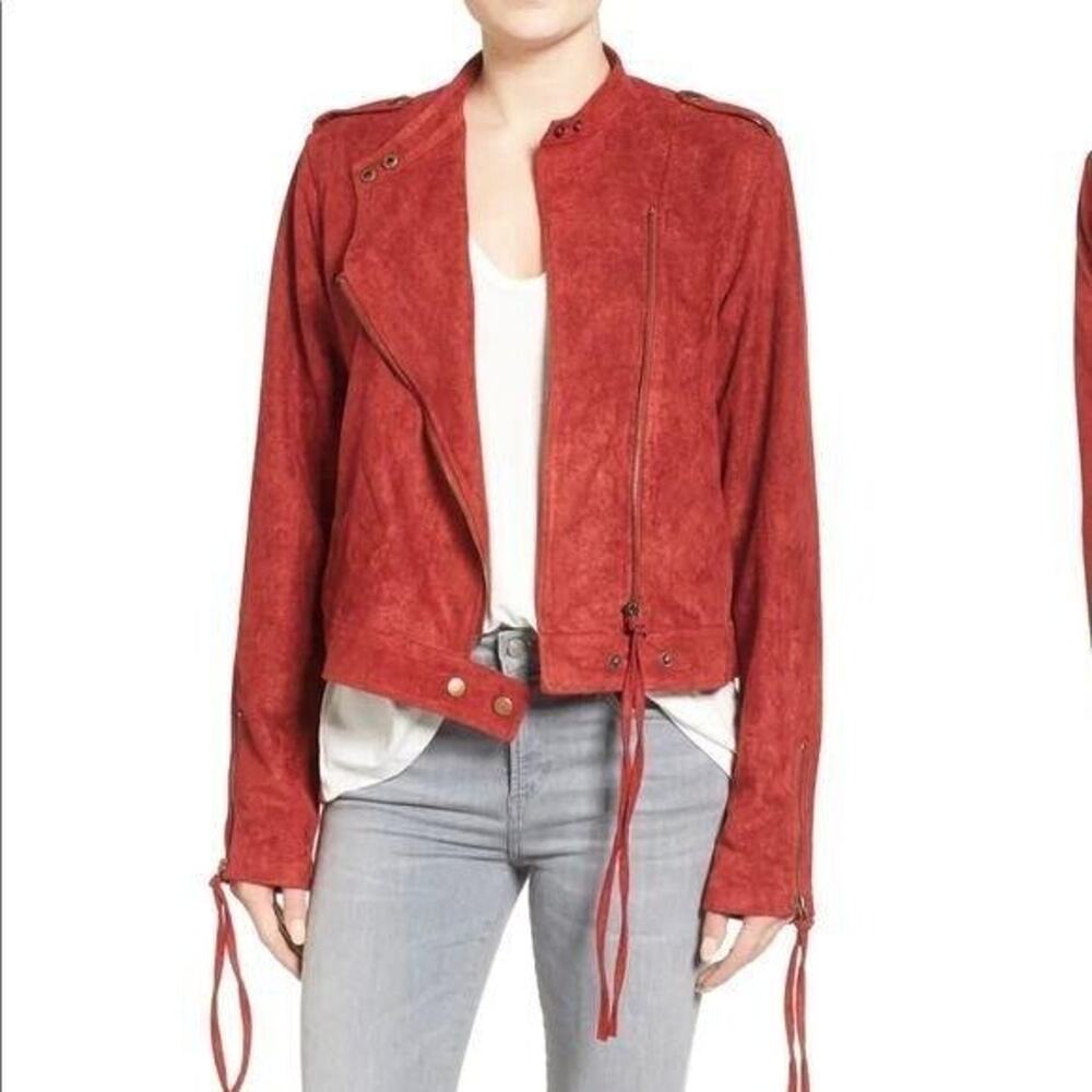 Somedays Lovin The Cave Faux Suede Moto Jacket Size XS